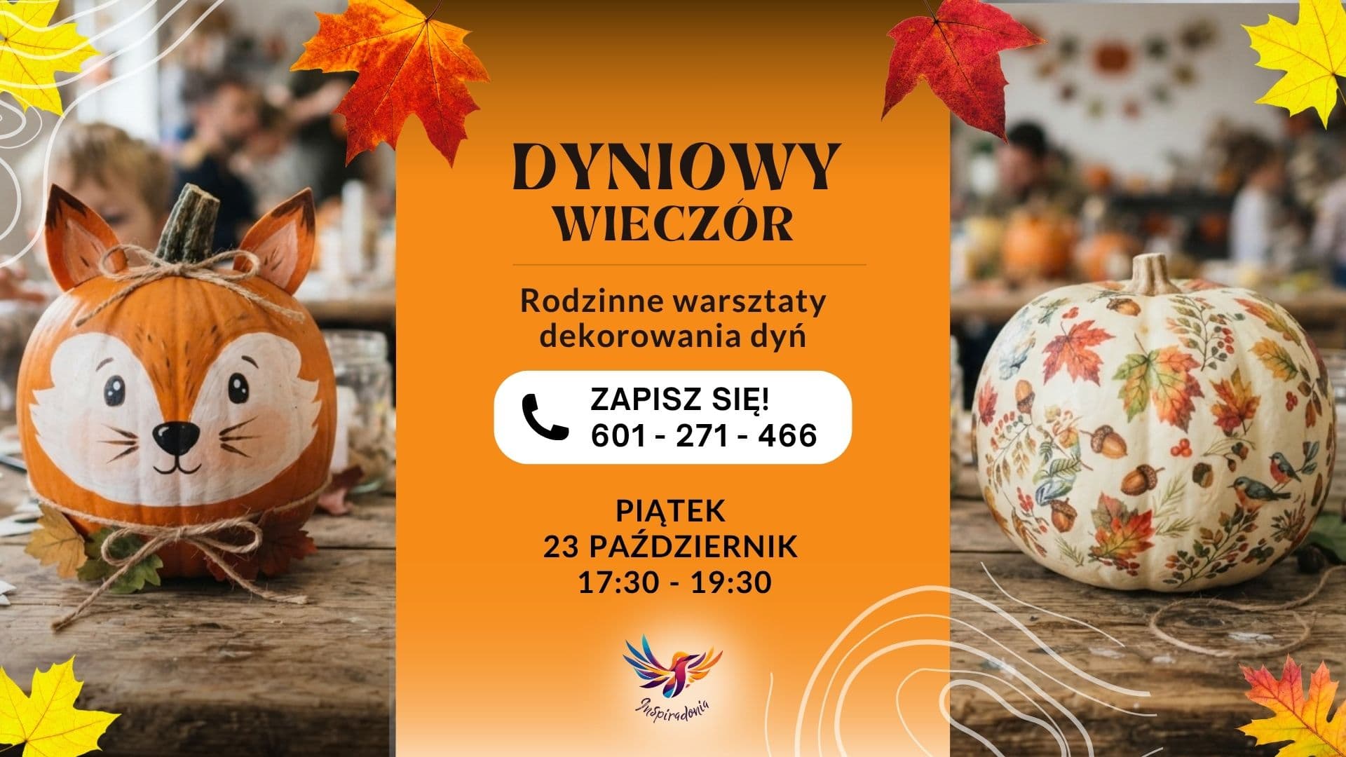 Dyniowy wieczór - jesienne warsztaty dekorowania dyń w Tarnowskich Górach